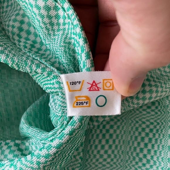 Vintage BVD Men's Peppermint Green Psychedelic Print Button Up LS Shirt Size 16 - Picture 10 of 13